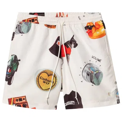 Pre-owned Carhartt Wip Slater Swim Trunks 'jacob Roch Print/wax' | White | Men's Size S