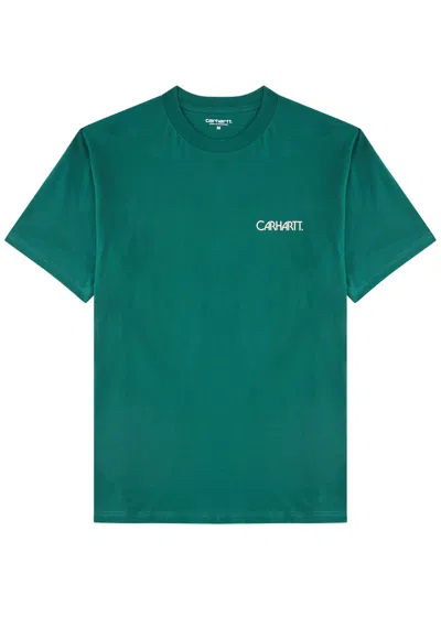 Carhartt Wip Soil Printed Cotton T-shirt In Green