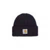 Carhartt Wip Speckled Lokers Black Wool Anglistic Beanie In Blue