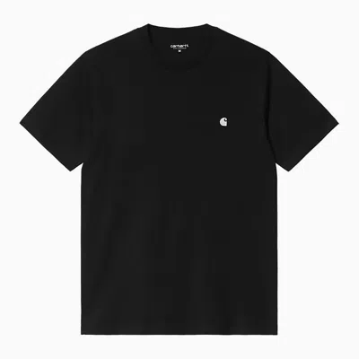 CARHARTT CARHARTT WIP  S/S CHASE BLACK COTTON T-SHIRT