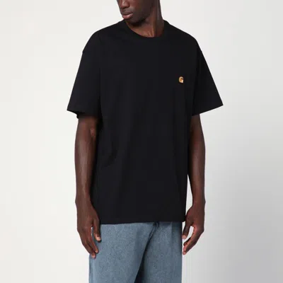 CARHARTT CARHARTT WIP  S/S CHASE BLACK COTTON T-SHIRT