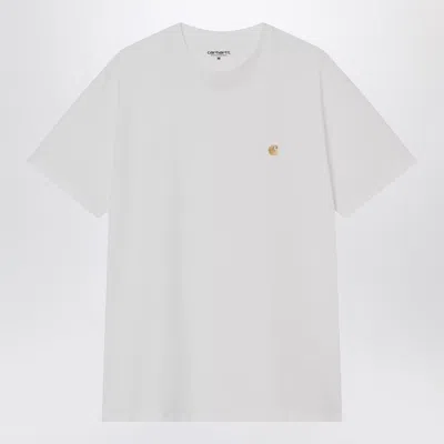CARHARTT CARHARTT WIP S/S CHASE WHITE COTTON T-SHIRT