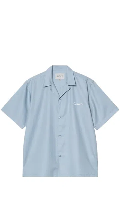 Carhartt S/s Delray Frosted Blue/white Shirt