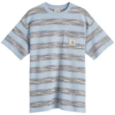 Carhartt Blue Dodson Pocket T-shirt In Xx 2bl Dodson Stripe
