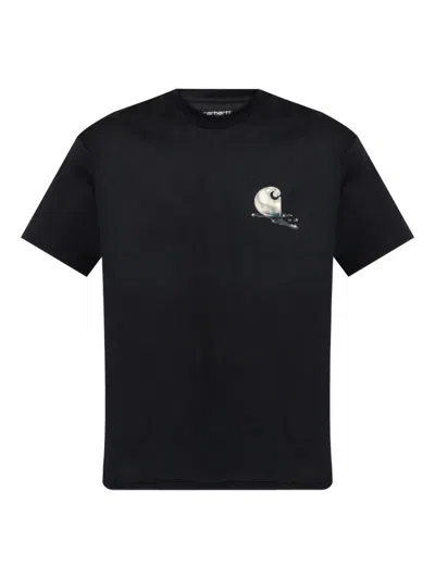 Carhartt Wip Ss Jake Garcia Martini Print Organic Cotton T Shirt In Black