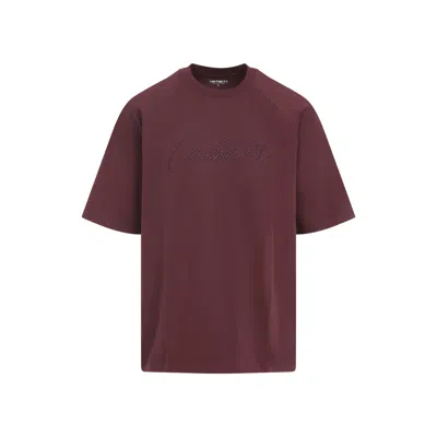 Carhartt Wip Ss Ray T-shirt In Burgundy
