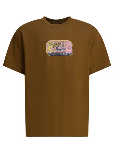 Carhartt Jacob Cohen Logo Patch Slim Cut Jeans In Brown