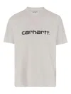 Carhartt Cotton T-shirt With Logo And Crew Neck In White