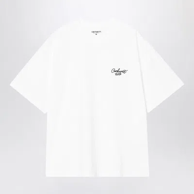 Carhartt Wip  S/s Signature Script T-shirt Black In White
