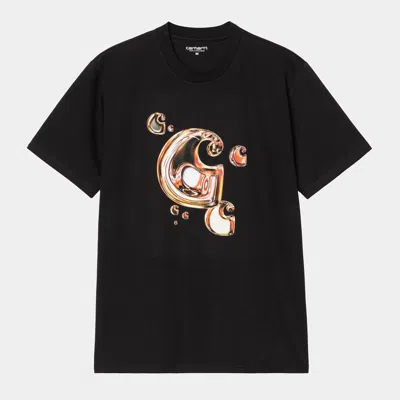 Carhartt Wip Ss Solar Chrome C-logo Tshirt In Black