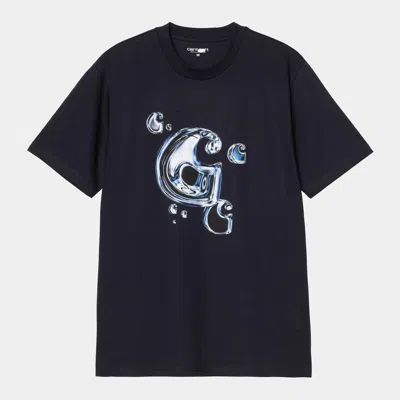 Carhartt Wip Ss Solar Chrome C-logo Tshirt In Blue