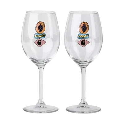 Carhartt Wip Stacked Grapes Wine Glass Set In Multi