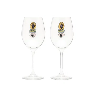 Pre-owned Carhartt Wip Stacked Grapes Wine Glass Set 'clear' | White | Men's Size Onesize