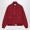 Carhartt Collared Jacket With Ribbed Cuffs And Hem In Red