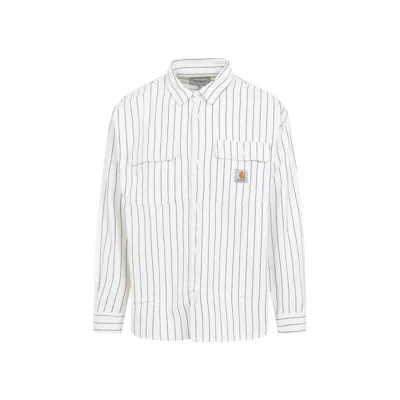 Carhartt Striped Cotton Shirt With Pockets And Collar In Multi