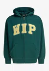 Carhartt Drawstring Hood Kangaroo Pocket Ribbed Cuffs In Green