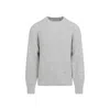 Carhartt Crew Neck Knit Sweater With Ribbed Cuffs In Gray
