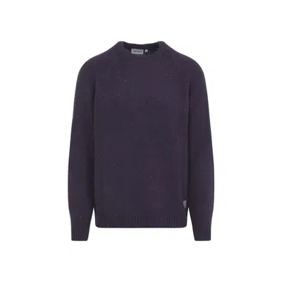 Carhartt Ribbed Cuff Knit Sweater With Hem Detail In Blue