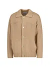 Carhartt Collared Crewneck Sweater Front Pockets In Brown