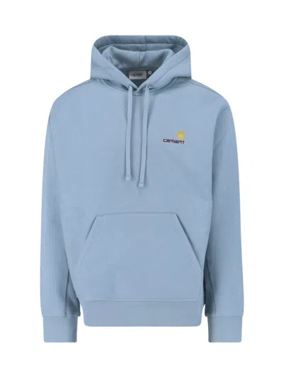 Carhartt Hooded Sweatshirt Featuring Kangaroo Pocket In Blue