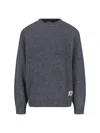 Carhartt Raglan Sleeve Crewneck Sweater With Ribbed Texture In Gray