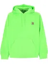 Carhartt Green Hooded Industry Hoodie In Lumo Green Garment Dyed