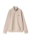 Carhartt Beige American Script Half Zip Sweatshirt In Neutral