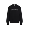 Carhartt 'rivet Script' Print Crewneck Sweatshirt In Black