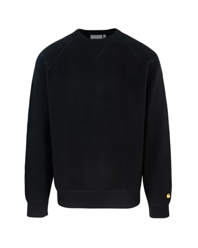 Carhartt Chase Logo Embroidered Sweatshirt In Black
