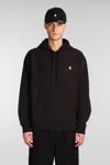 Carhartt Wip American Script Hooded Cotton Sweatshirt In Black