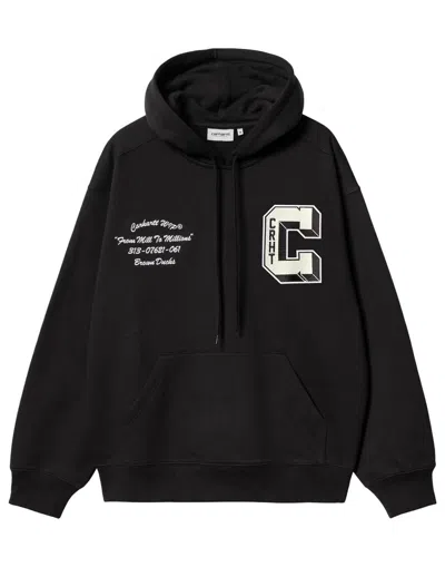 Carhartt Hooded Sweatshirt With Brown In Black