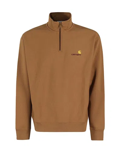 Carhartt Work In Progress Quarter Zip Pullover In Peanut
