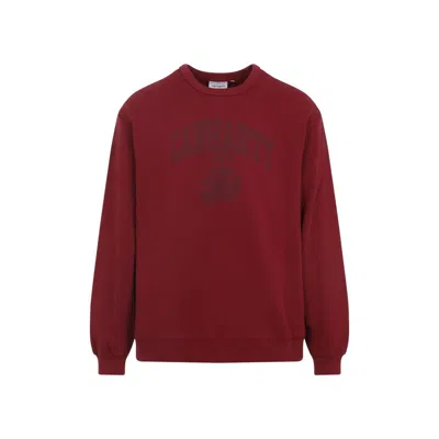 Carhartt Wip Red Faded Pond Corps Cotton Sweatshirt