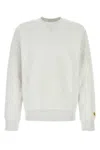 Carhartt Light Grey Cotton Blend Crew Neck Sweater In Gray