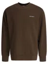 Carhartt Script Embroidered Sweatshirt In Brown