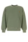 Carhartt Nelson Sweat In Cotone Verde Salvia  Uomo In Green