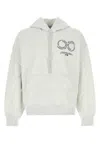 Carhartt Hooded Cotton Blend Sweatshirt With Front Pocket In Grey