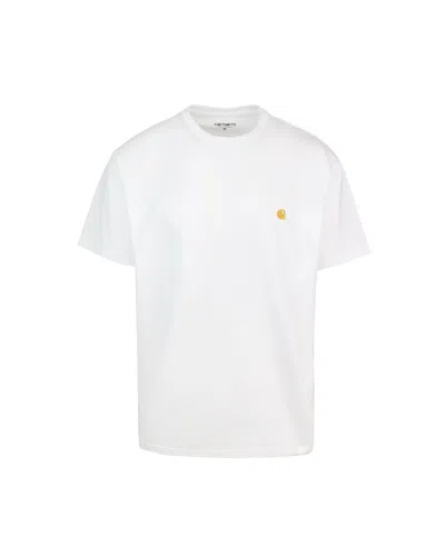 CARHARTT CARHARTT WIP T SHIRT CHASE WHITE/GOLD