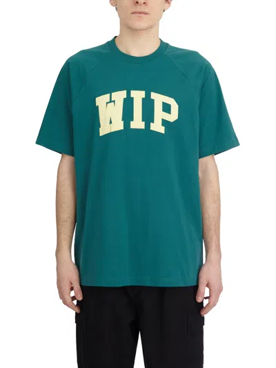 Carhartt Crew Neck Graphic Print Ribbed Collar T-shirt In Green