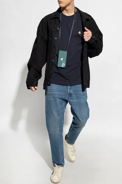 Carhartt Wip T-shirt With Logo In Navy Blue