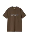 Carhartt Short Sleeves Script T-shirt In Brown