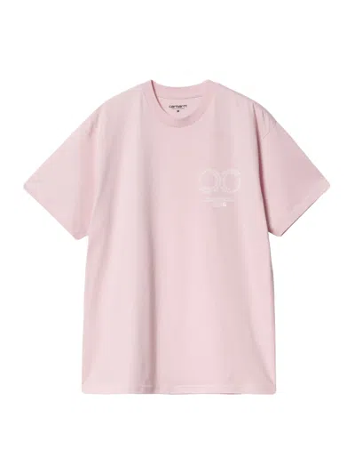 Carhartt Wip T-shirts And Polos Pink In Air Pink/white