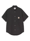 Carhartt Work In Progress Toland Seersucker Short Sleeve Button-up Shirt In Black