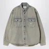 Carhartt Oversized Shirt Crafted From Sandblasted Cotton Denim In Blue