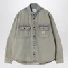Carhartt Oversized Shirt Crafted From Sandblasted Cotton Denim In Blue