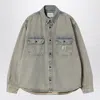 Carhartt Oversized Shirt Crafted From Sandblasted Cotton Denim In Blue