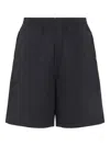 Carhartt Wip Embroidered Cotton Toland Short In Black