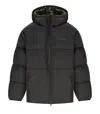 Carhartt Wip Toronto Camo Duck Black Hooded Padded Jacket In Black