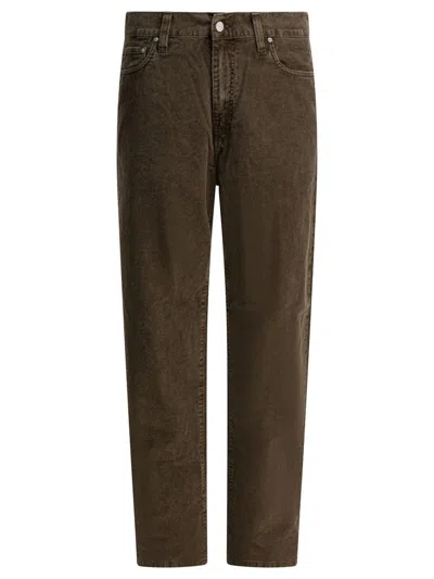 Carhartt Five-pocket Trousers With Back Patch Pockets In Brown