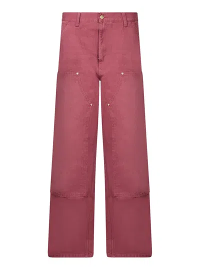 Carhartt Wip Trousers In Red